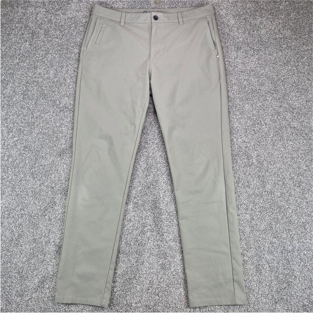 Vuori Cascade Tech Chino Pant Mens 34 Green Athletic Slim Fit V427